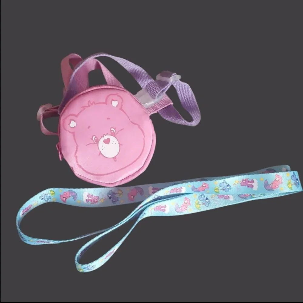 Care Bears Cartoon Bear Pet Chest Harness Printed Leash Set pink/blue One Size